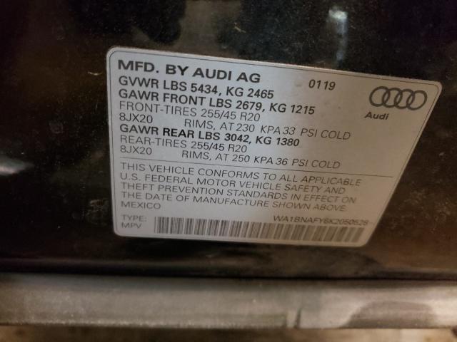2019 AUDI Q5 PREMIUM WA1BNAFY6K2050528