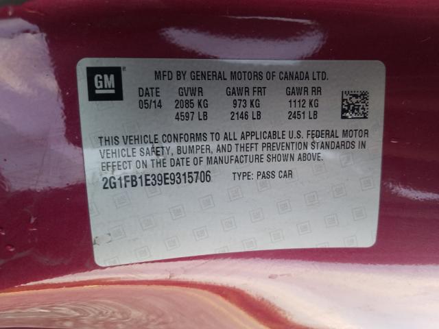 2014 CHEVROLET CAMARO LT 2G1FB1E39E9315706