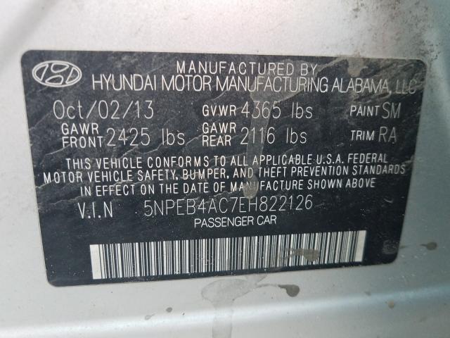 2014 HYUNDAI SONATA 5NPEB4AC7EH822126