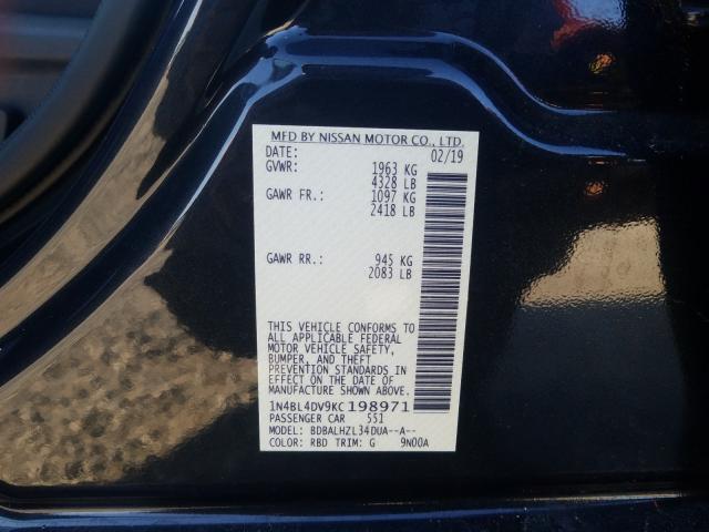 2019 NISSAN ALTIMA SV 1N4BL4DV9KC198971