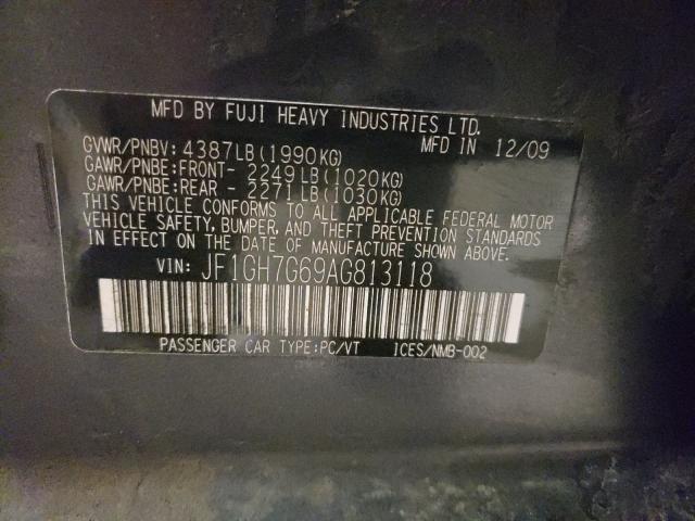 2010 SUBARU IMPREZA WR JF1GH7G69AG813118