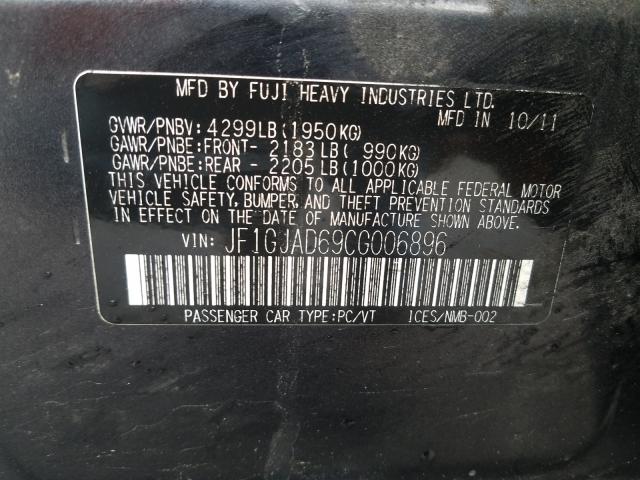 2012 SUBARU IMPREZA PR JF1GJAD69CG006896