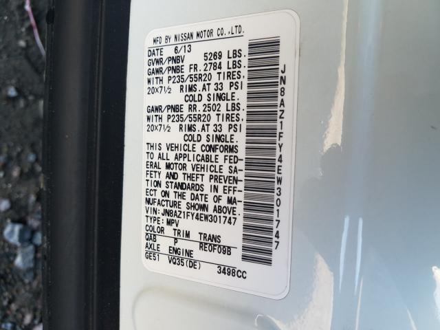 2014 NISSAN MURANO CRO JN8AZ1FY4EW301747