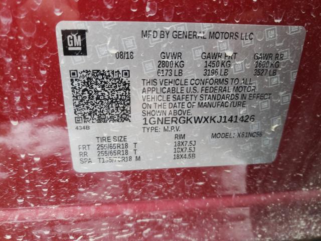 2019 CHEVROLET TRAVERSE 1GNERGKWXKJ141426