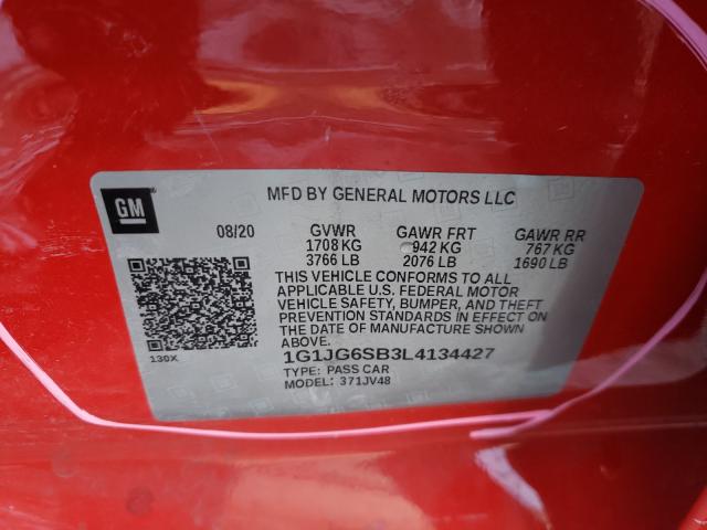 2020 CHEVROLET SONIC 1G1JG6SB3L4134427