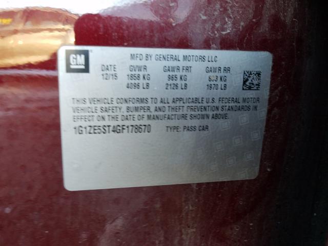 2016 CHEVROLET MALIBU LT 1G1ZE5ST4GF178670