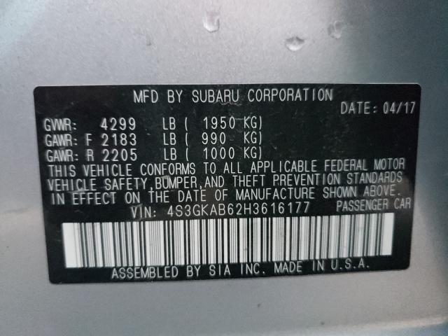 2017 SUBARU IMPREZA PR 4S3GKAB62H3616177
