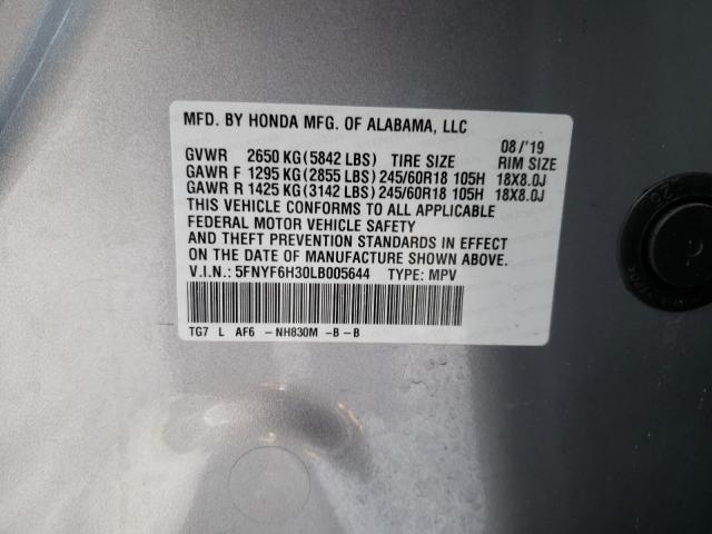 2020 HONDA PILOT EX 5FNYF6H30LB005644