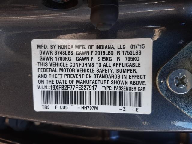 2015 HONDA CIVIC SE 19XFB2F77FE227917
