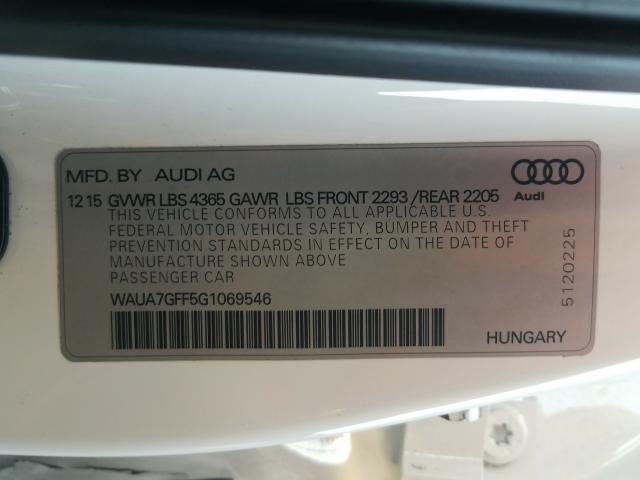 2016 AUDI A3 PREMIUM WAUA7GFF5G1069546