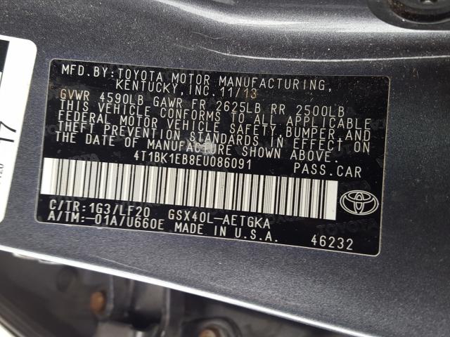 2014 TOYOTA AVALON BAS 4T1BK1EB8EU086091