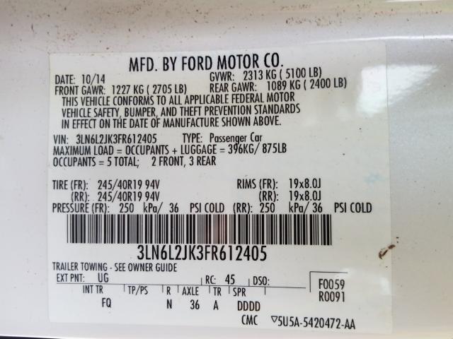 2015 LINCOLN MKZ 3LN6L2JK3FR612405