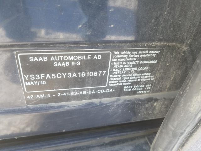 2010 SAAB 9-3 2.0T YS3FA5CY3A1610677