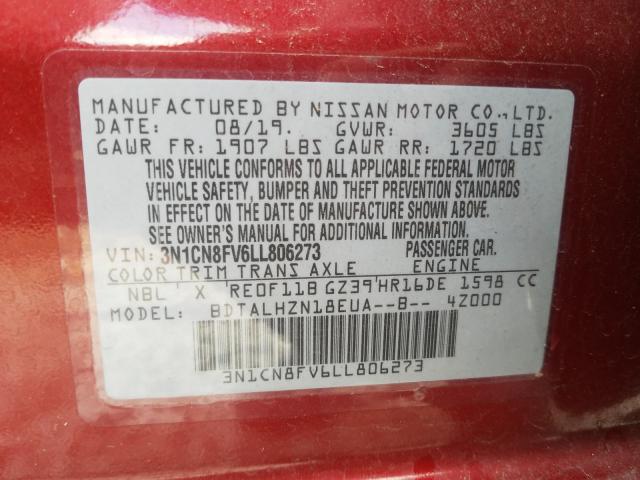 2020 NISSAN VERSA SR 3N1CN8FV6LL806273