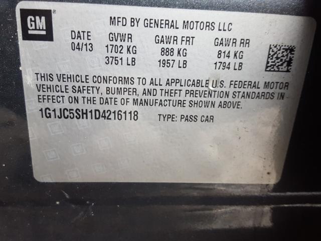 2013 CHEVROLET SONIC LT 1G1JC5SH1D4216118