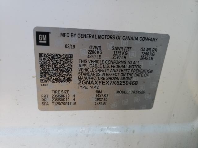 2019 CHEVROLET EQUINOX PR 2GNAXYEX7K6250468