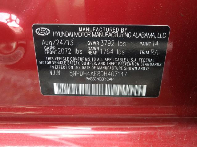 2013 HYUNDAI ELANTRA GL 5NPDH4AE8DH407147