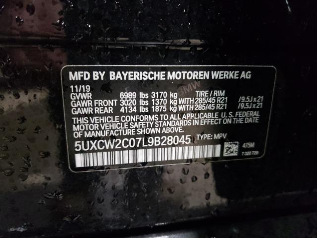 VIN 5UXCW2C07L9B28045 2020 BMW X7, Xdrive40I no.10