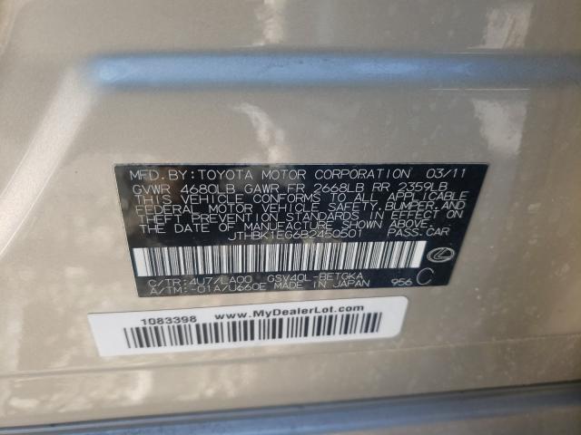 2011 LEXUS ES 350 JTHBK1EG6B2450501