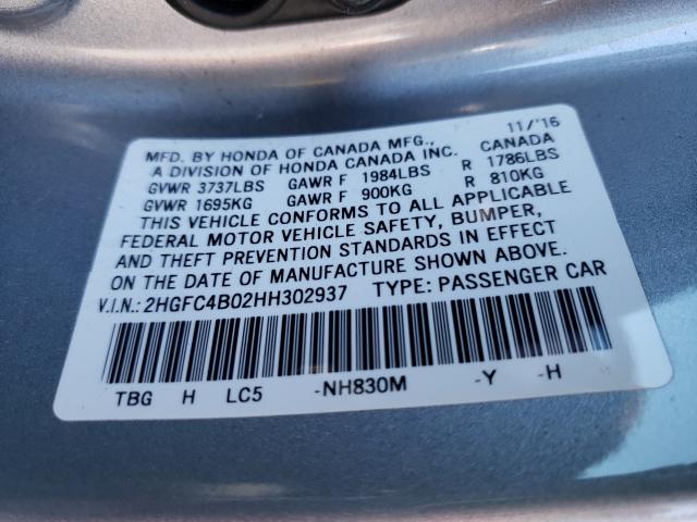 2017 HONDA CIVIC LX - 2HGFC4B02HH302937