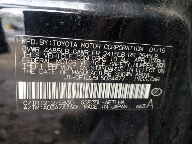 2015 LEXUS IS 250 JTHCF1D25F5024477