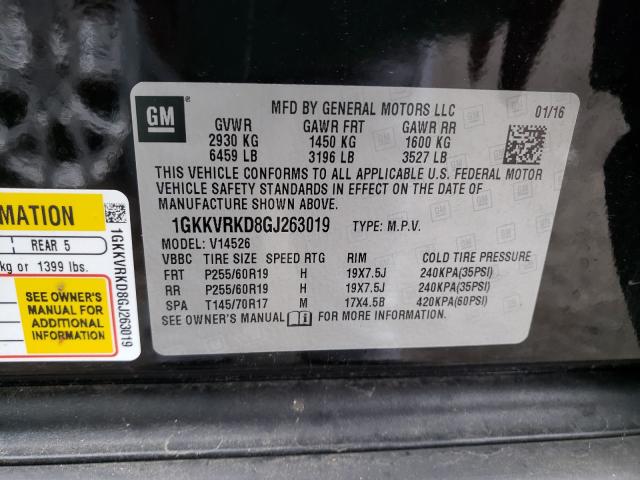 2016 GMC ACADIA SLT 1GKKVRKD8GJ263019