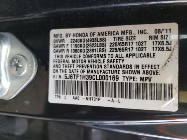 2012 HONDA CROSSTOUR 5J6TF1H39CL000169