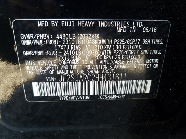 2017 SUBARU FORESTER 2 JF2SJARC2HH431611