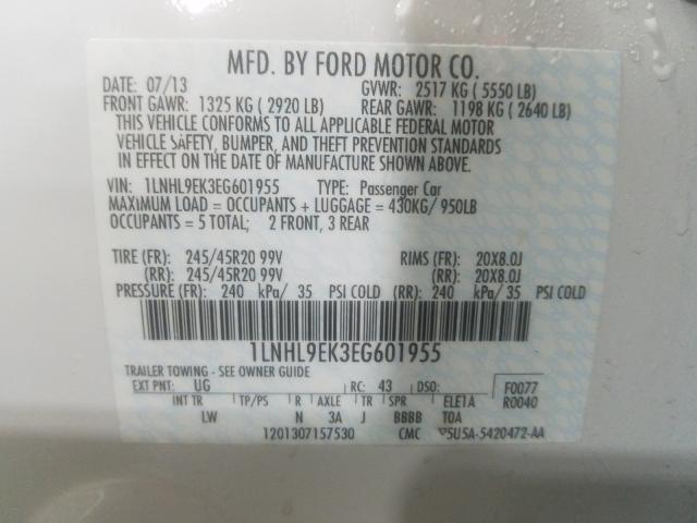 2014 LINCOLN MKS 1LNHL9EK3EG601955