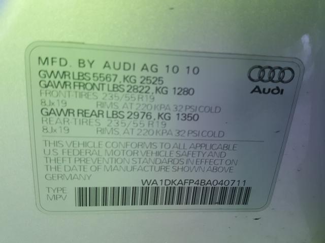 2011 AUDI Q5 PREMIUM WA1DKAFP4BA040711