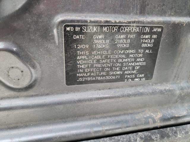 2010 SUZUKI SX4 TOURIN JS2YB5A78A6300671