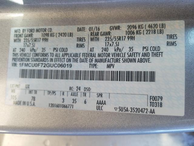 2016 FORD 1220 HST 1FMCU0F72GUC06019