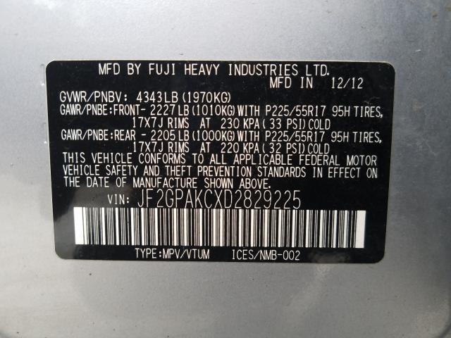 2013 SUBARU XV CROSSTR JF2GPAKCXD2829225