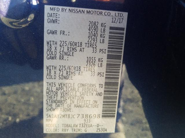 2018 NISSAN ROGUE S 5N1AT2MT8JC738698