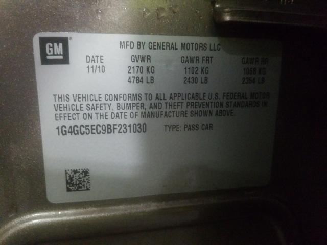 2011 BUICK LACROSSE C 1G4GC5EC9BF231030