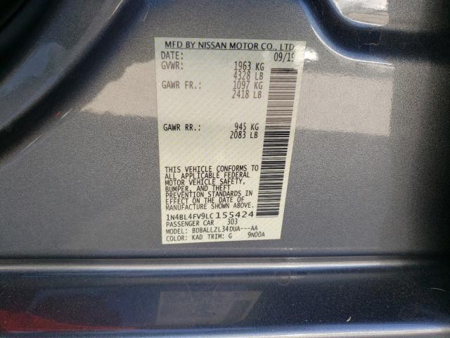 2020 NISSAN ALTIMA PLA 1N4BL4FV9LC155424