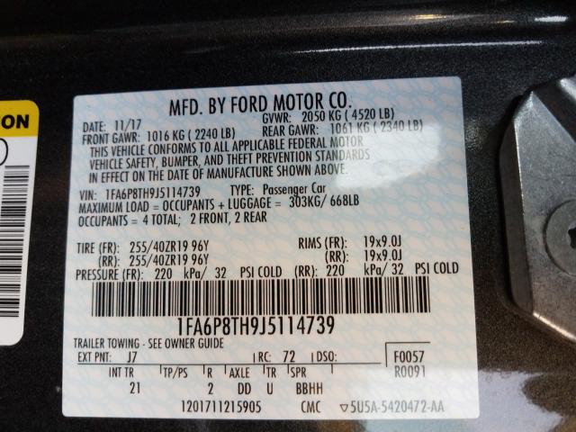 2018 FORD MUSTANG - 1FA6P8TH9J5114739