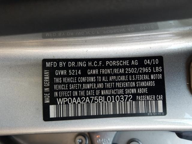 2011 PORSCHE PANAMERA 2 WP0AA2A75BL010372