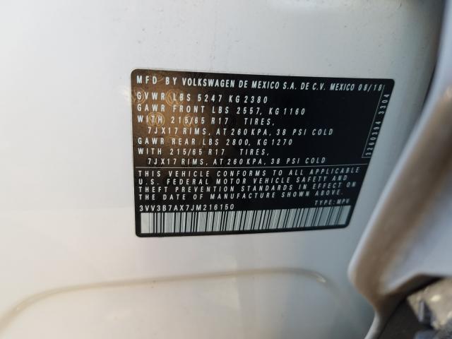 2018 VOLKSWAGEN TIGUAN SE 3VV3B7AX7JM216150