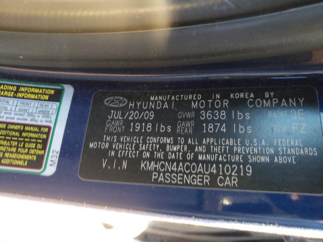 2010 HYUNDAI ACCENT GLS KMHCN4AC0AU410219