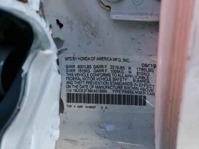 2019 ACURA ILX 19UDE2F38KA015604