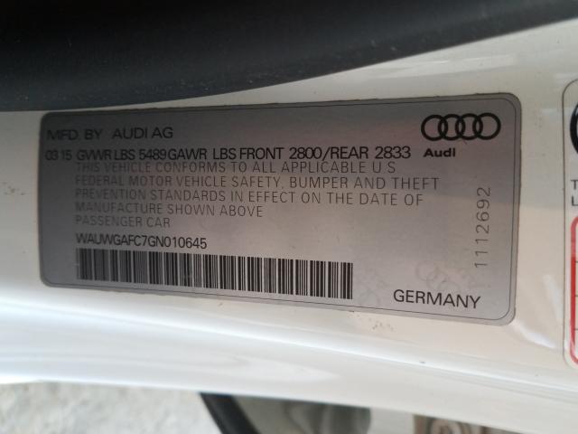 2016 AUDI A7 PREMIUM WAUWGAFC7GN010645