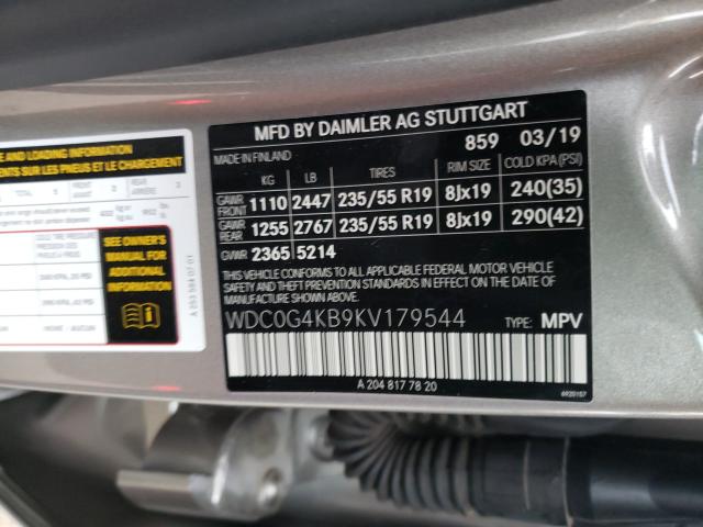 2019 MERCEDES-BENZ GLC 300 4M WDC0G4KB9KV179544