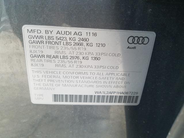 VIN WA1L2AFP1HA087229 2017 Audi Q5, Premium Plus no.10