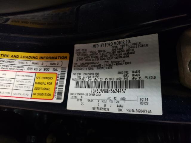 2017 LINCOLN CONTINENTA 1LN6L9PK8H5624457