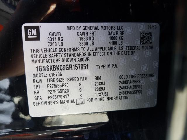 2016 CHEVROLET TAHOE K150 1GNSKBKC9GR157951