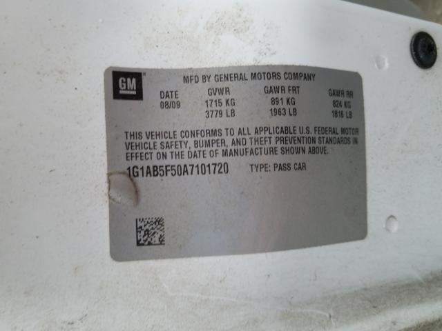 2010 CHEVROLET COBALT LS 1G1AB5F50A7101720