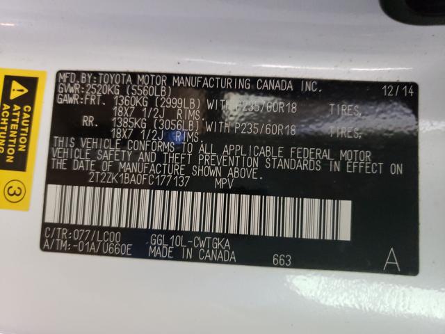 2015 LEXUS RX 350 2T2ZK1BA0FC177137