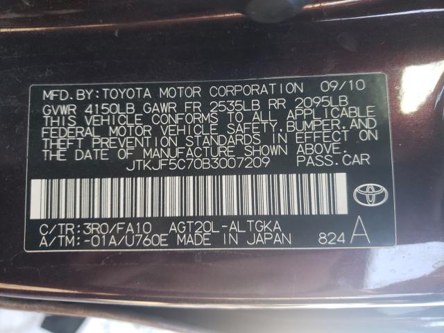 2011 TOYOTA SCION TC JTKJF5C70B3007209