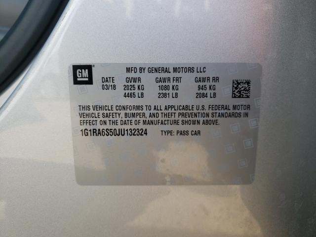 VIN 1G1RA6S50JU132324 2018 Chevrolet Volt, LT no.10